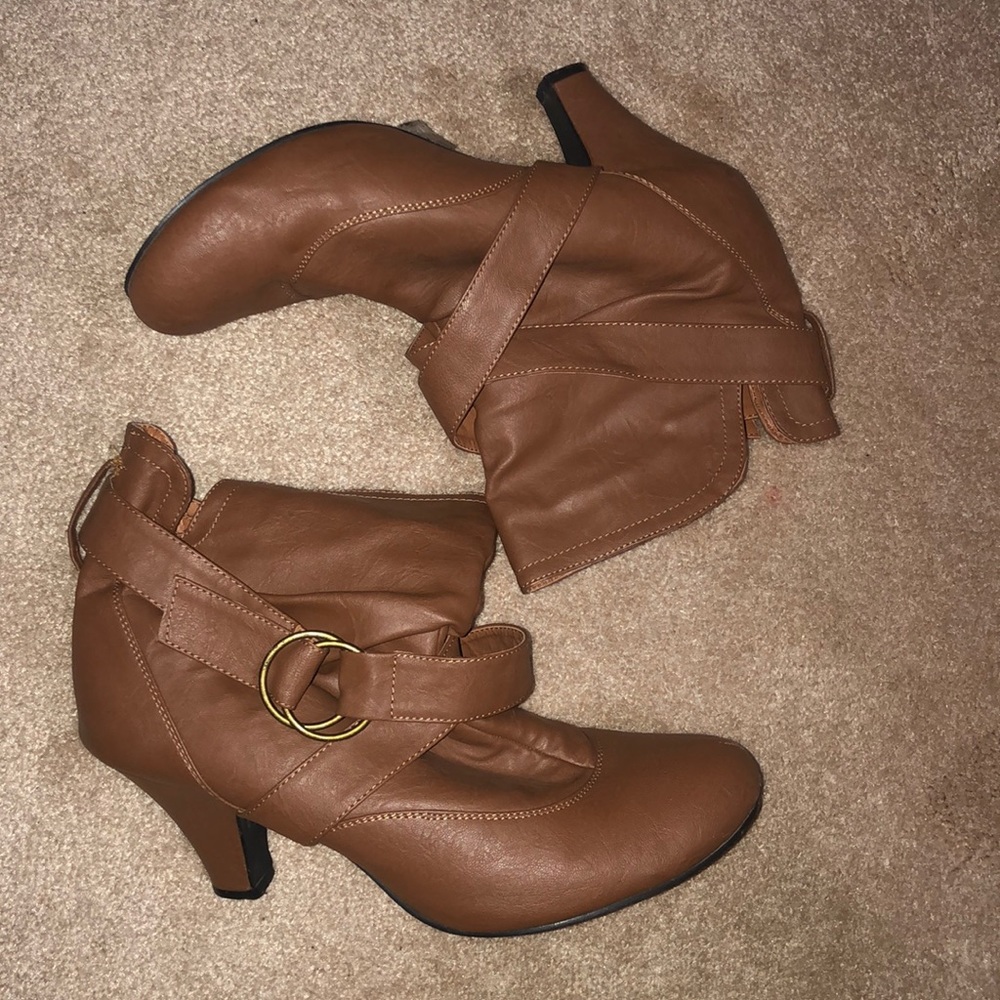 Brown Heeled Booties